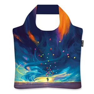 ecozz Baloons by Tithi Luadthong - Bolsa de la compra plegable con cremallera, reutilizable, bolsa de mano, bolsa de playa, bolsa de la compra ecológica
